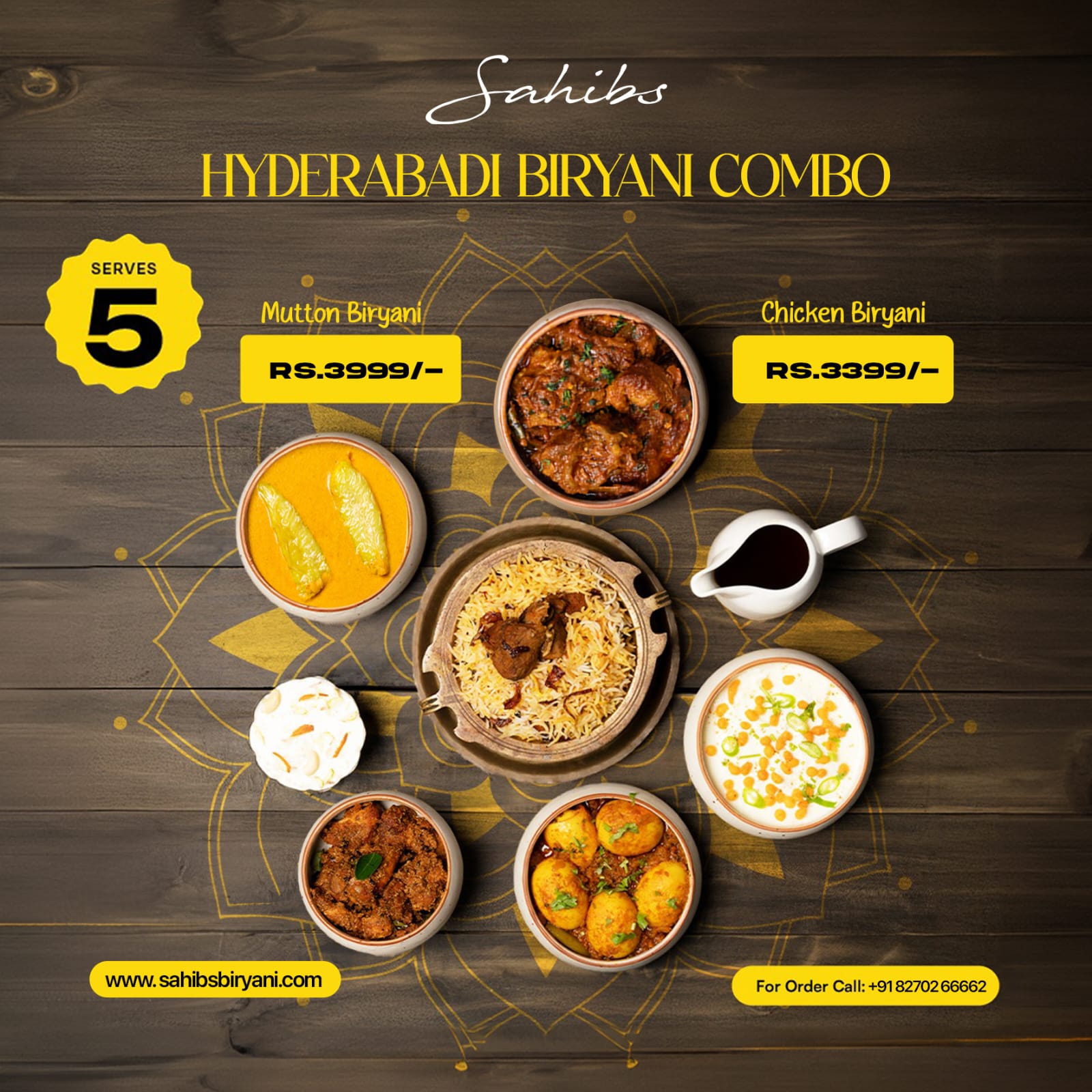 Hyderabadi Chicken Biryani Combo - Serve - 5