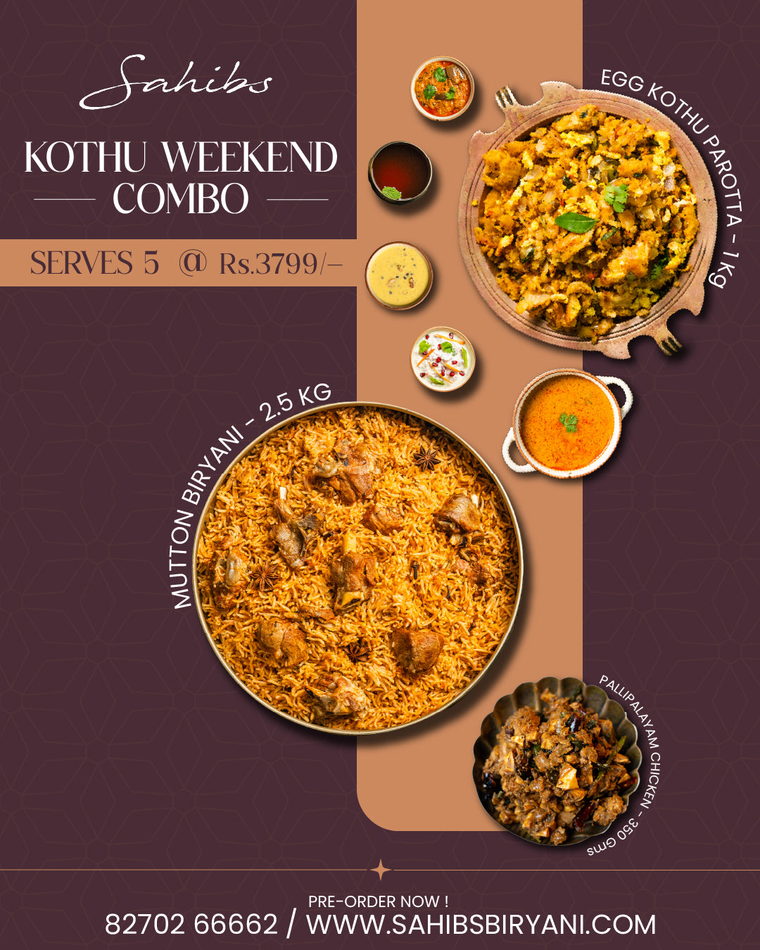 Egg Kothu Parotta & Mutton Biryani Combo - Serve 5