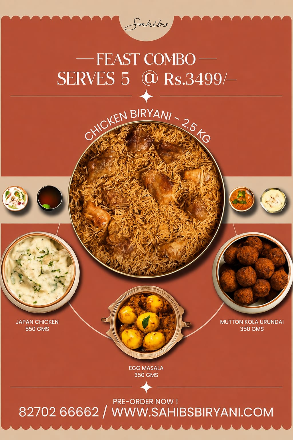 Royal Feast Chicken Biryani Combo - Serve 5