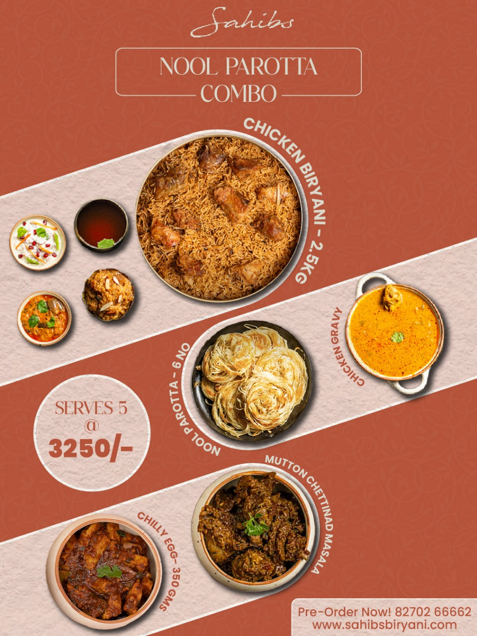 Nool Parotta & Chicken Biryani Combo - Serves 5 People