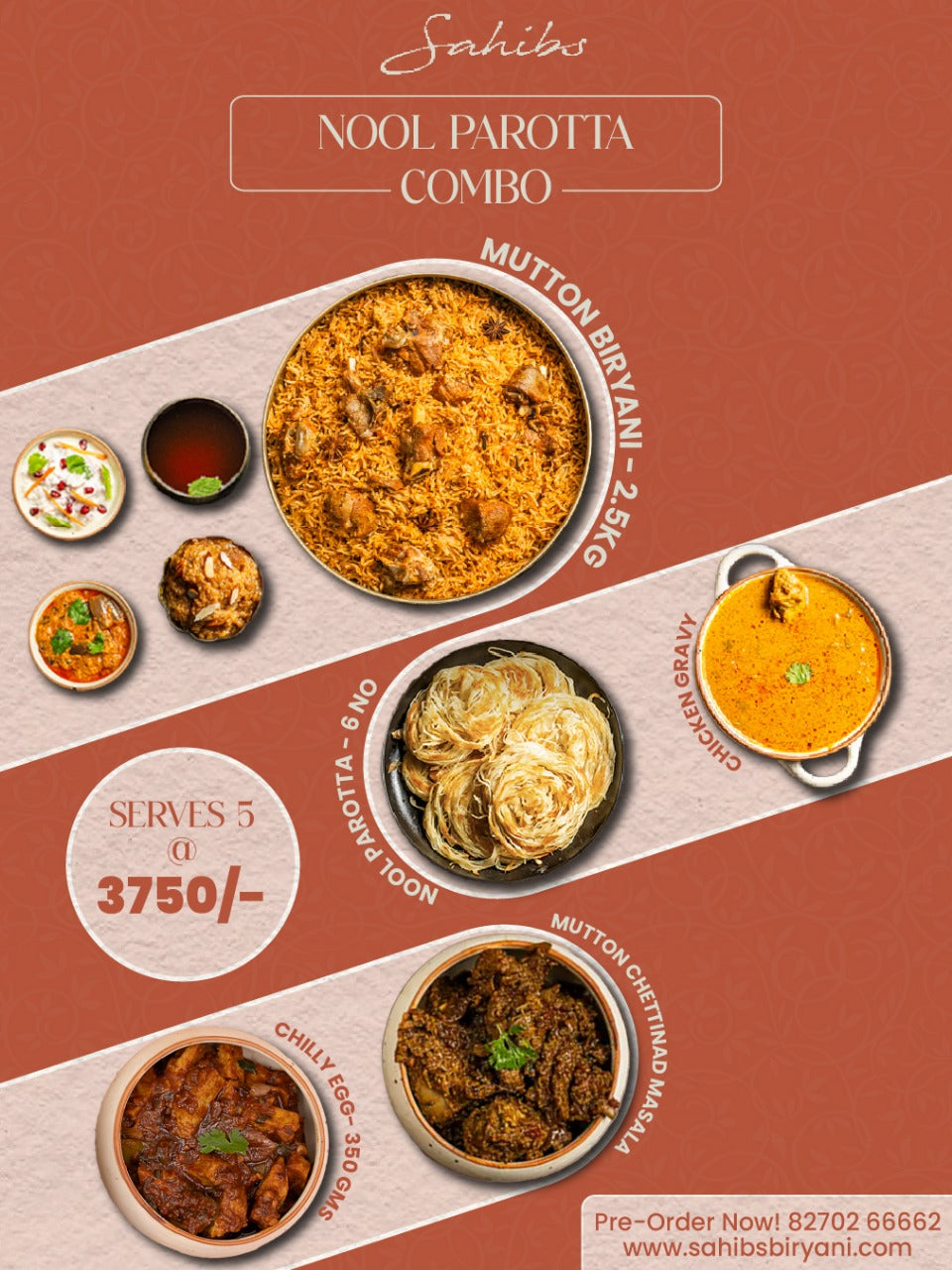 Nool Parotta & Mutton Biryani Combo - Serves 5 People