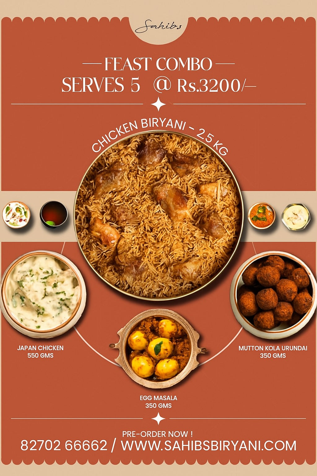 Royal Feast Chicken Biryani Combo - Serve 5