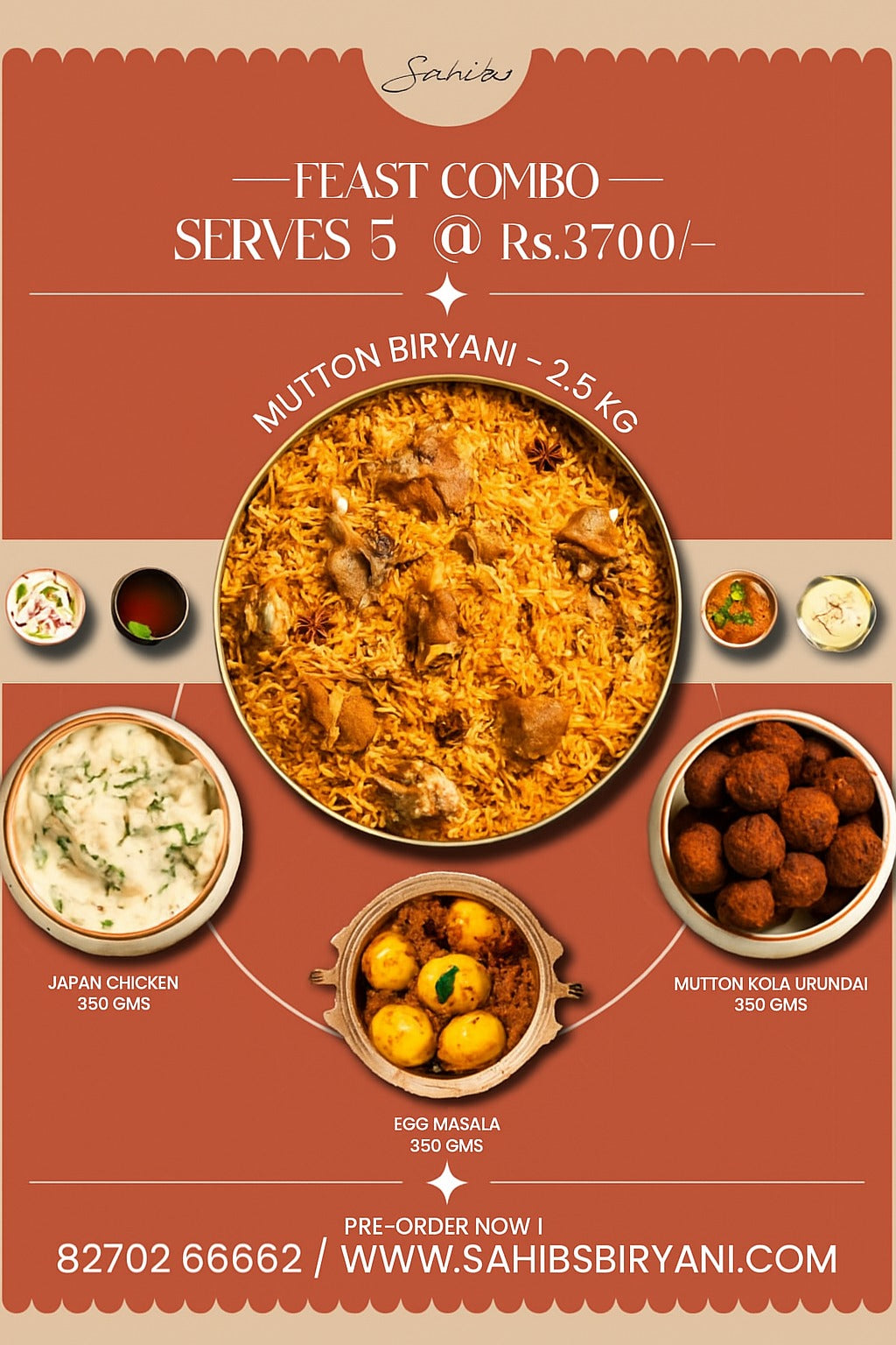 Royal Feast Mutton Biryani Combo - Serve 5