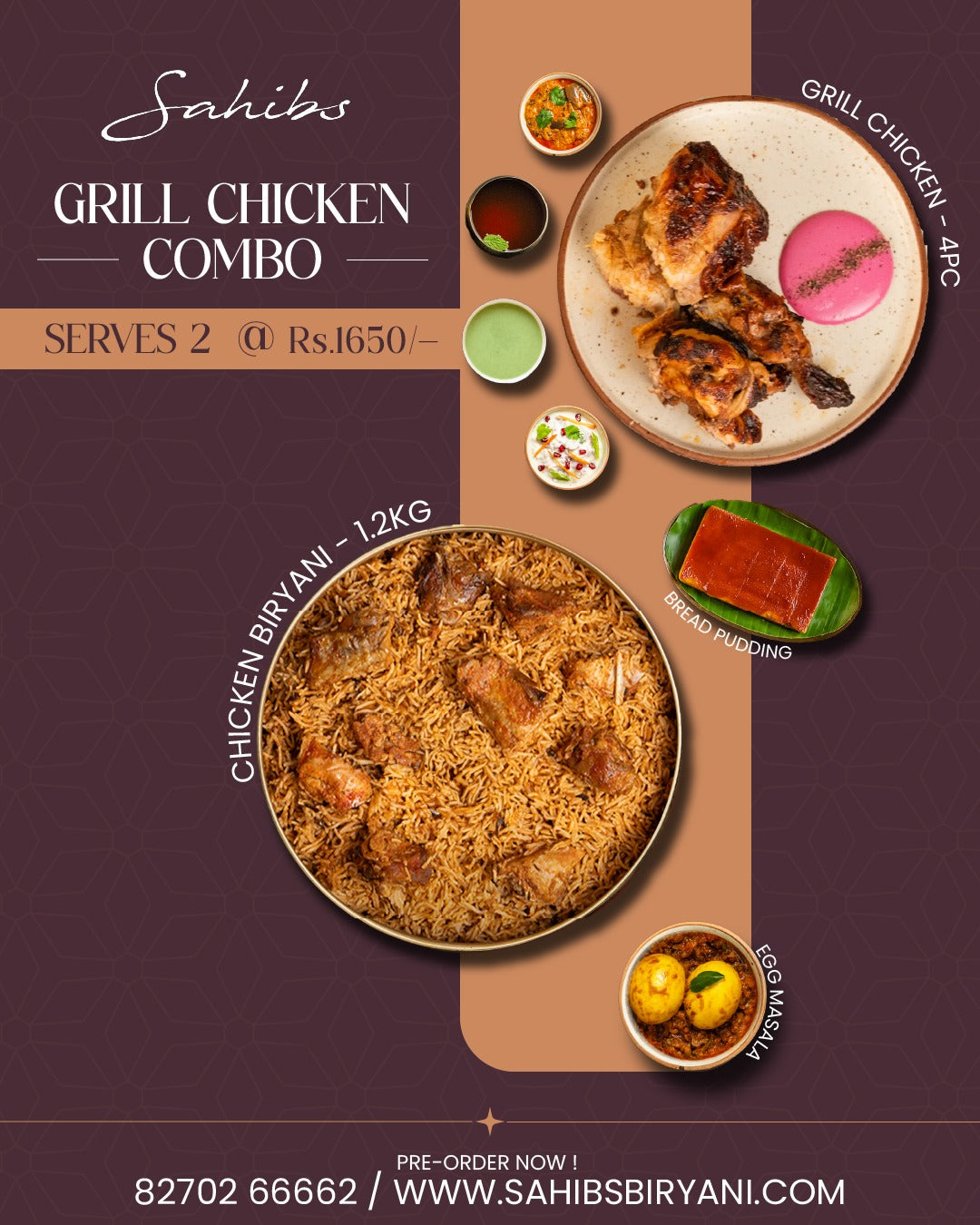 Weekend Special - Grill Chicken & Chicken Biryani Combo - Serves 2