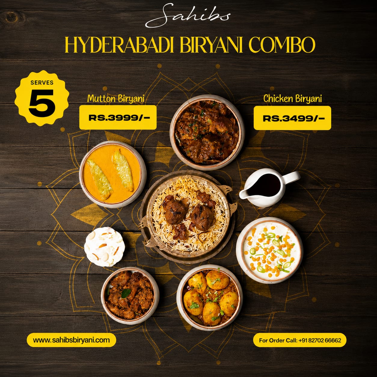 Hyderabadi Chicken Biryani Combo - Serve - 5