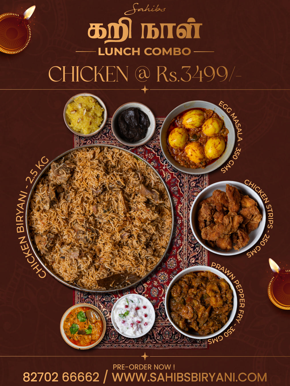 Deepavali Chicken Biryani Combo - Serve 5 - 6