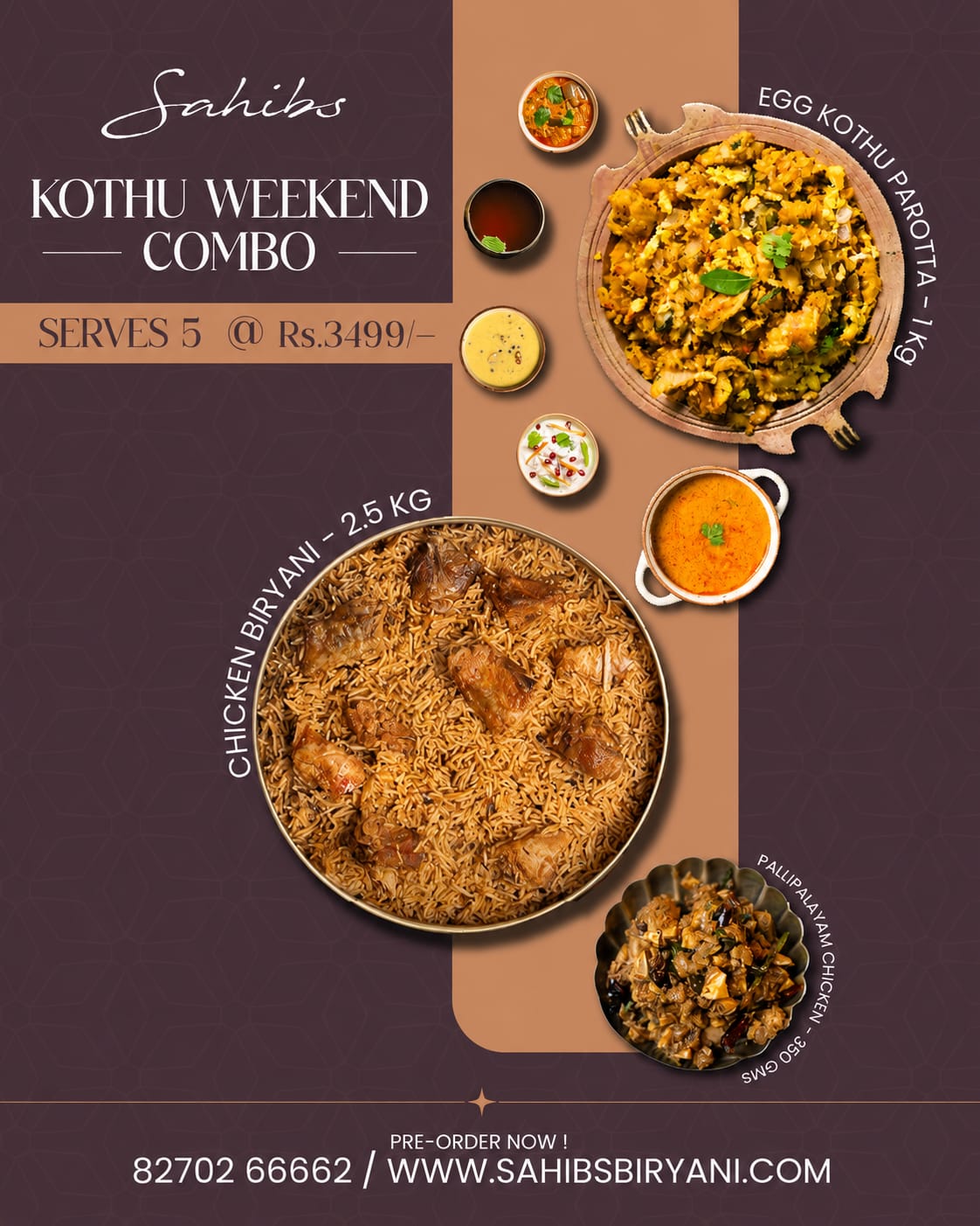 Egg Kothu Parotta & Chicken Biryani Combo - Serve 5