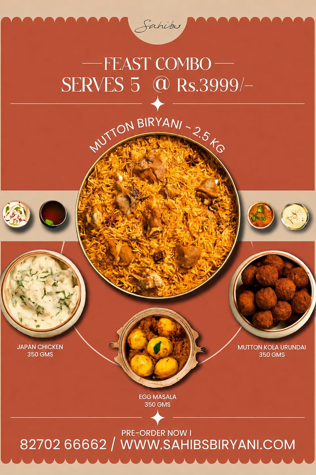 Royal Feast Mutton Biryani Combo - Serve 5