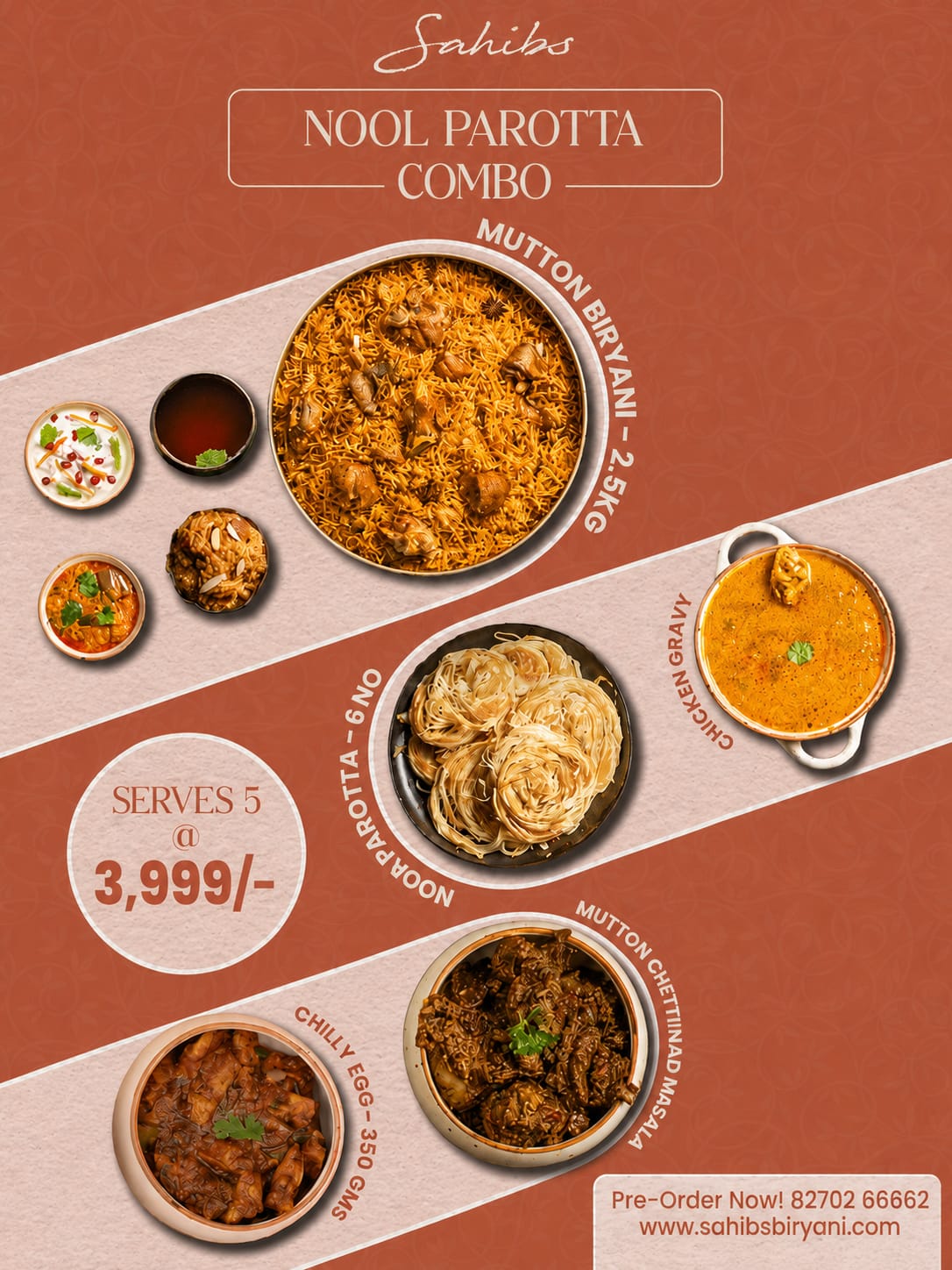 Nool Parotta & Mutton Biryani Combo - Serves 5 People