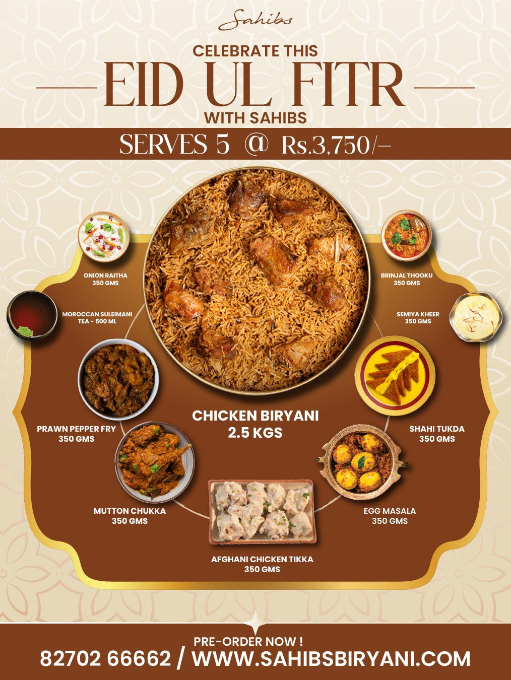 Eid Ul fitr Ramadan Special Chicken Biryani Combo - Serves 5