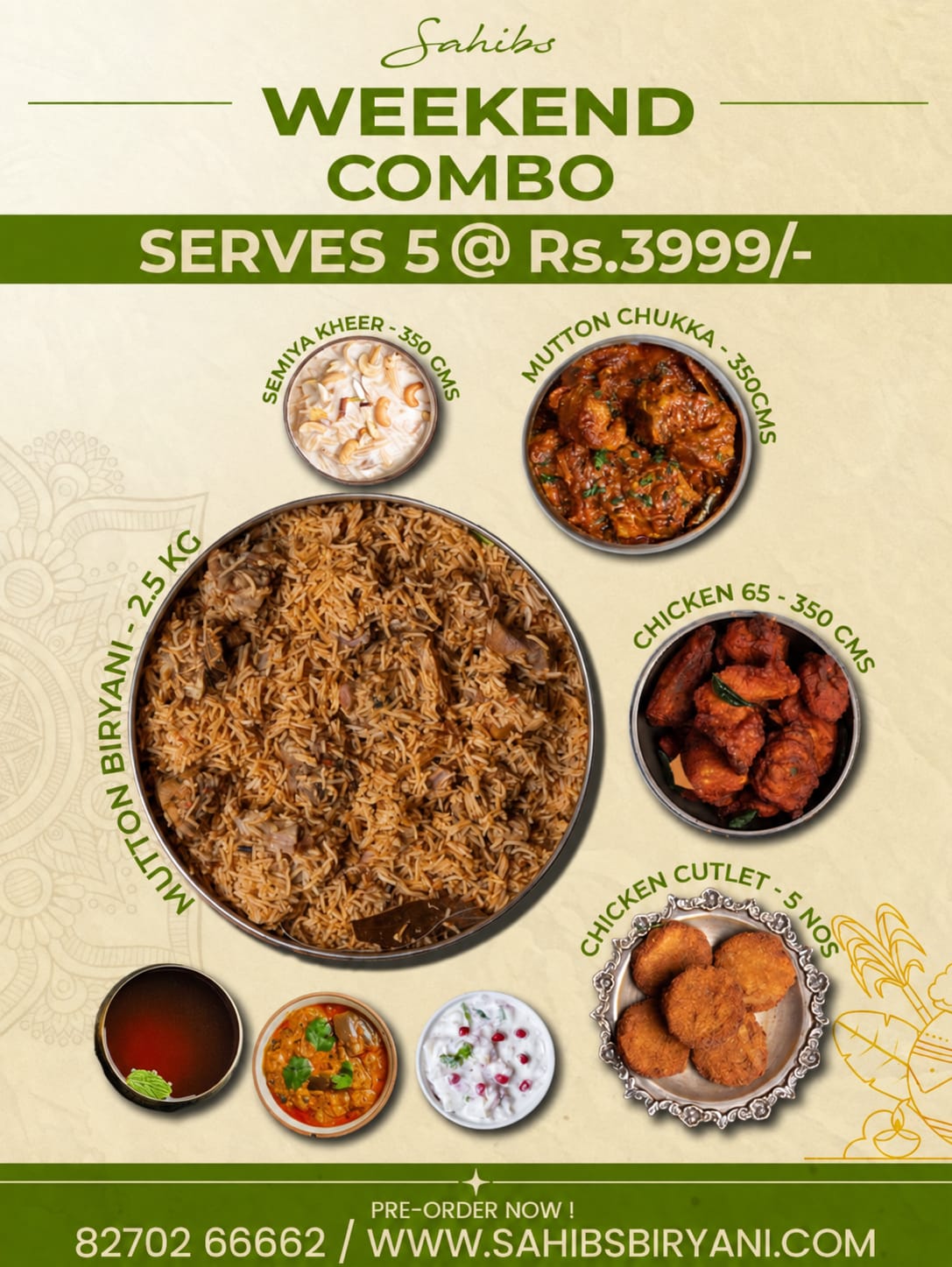 Weekend Special Chicken Biryani combo - Serve - 5